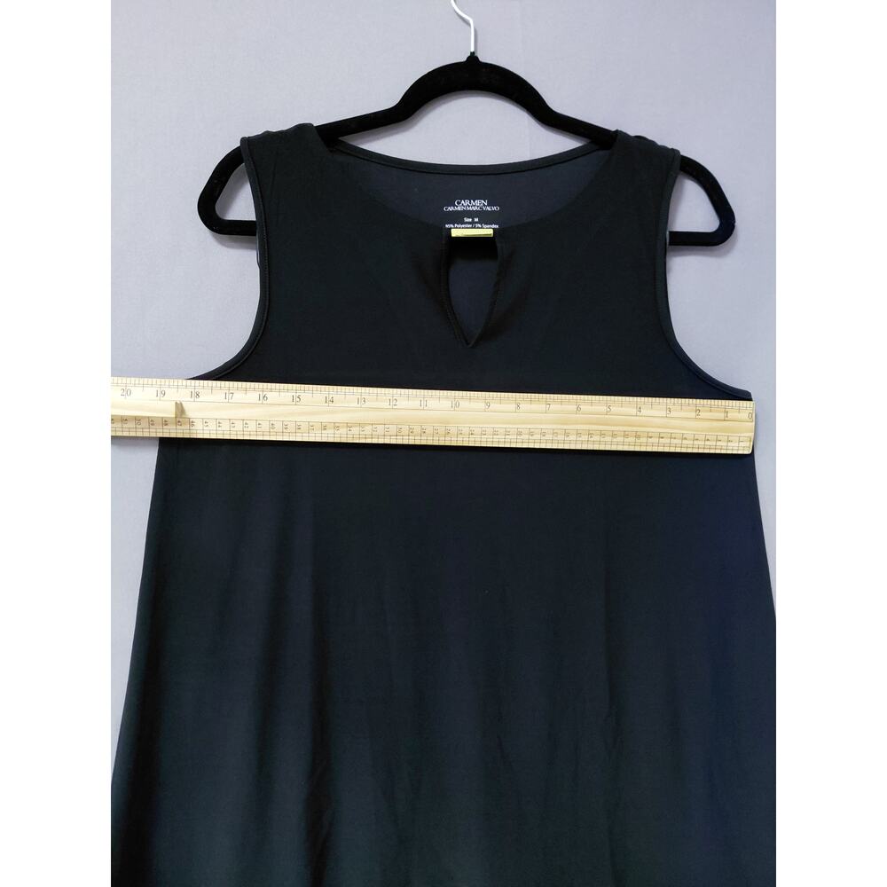 Carmen Marc Valvo Polyester Blend Black Lightweight Top Women Size M - Picture 7 of 11